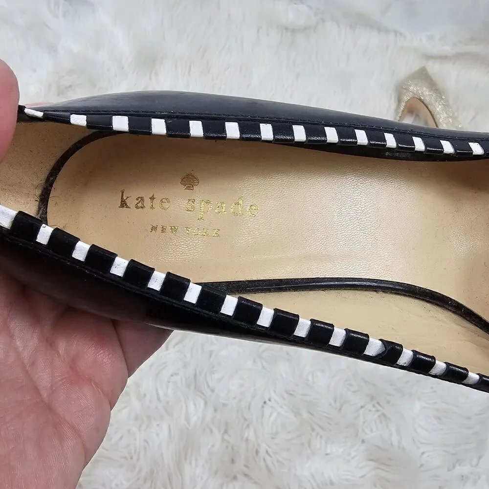 Kate Spade New York Patent Leather Pointed Toe Pina Pumps Black Women's Size 10B